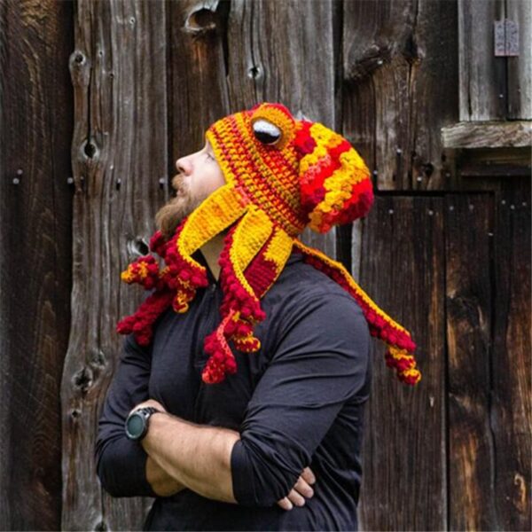 🐙Octopus Pattern Color Block Knitted Hat👒