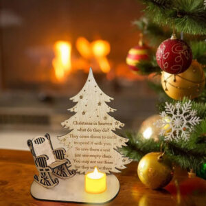 Christmas Candle Memorial Display to Remember Loved Ones .Electronic candles