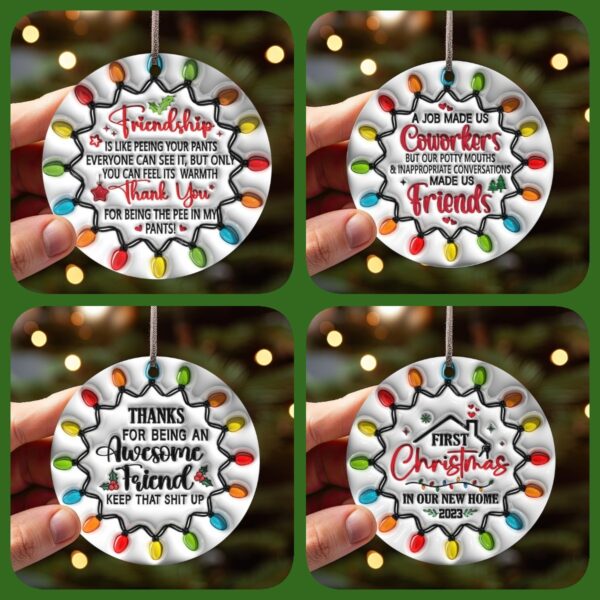 🔥CHRISTMAS PRE-SALE 50% OFF🎁BESTIES CHRISTMAS ROUND ORNAMENT