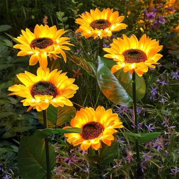 SOLAR SUNFLOWER OUTDOOR GARDEN LIGHT