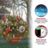 🎄Christmas Hanging Basket - Flocked with Mixed Decorations and White LED Lights - Frosted Berry
