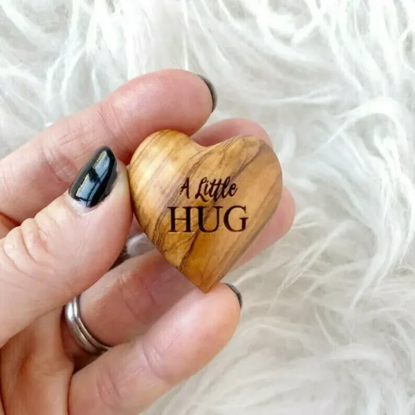 Pocket Hug Wooden Heart Token--Christmas gifts