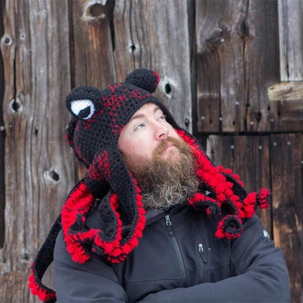 🐙Octopus Pattern Color Block Knitted Hat👒
