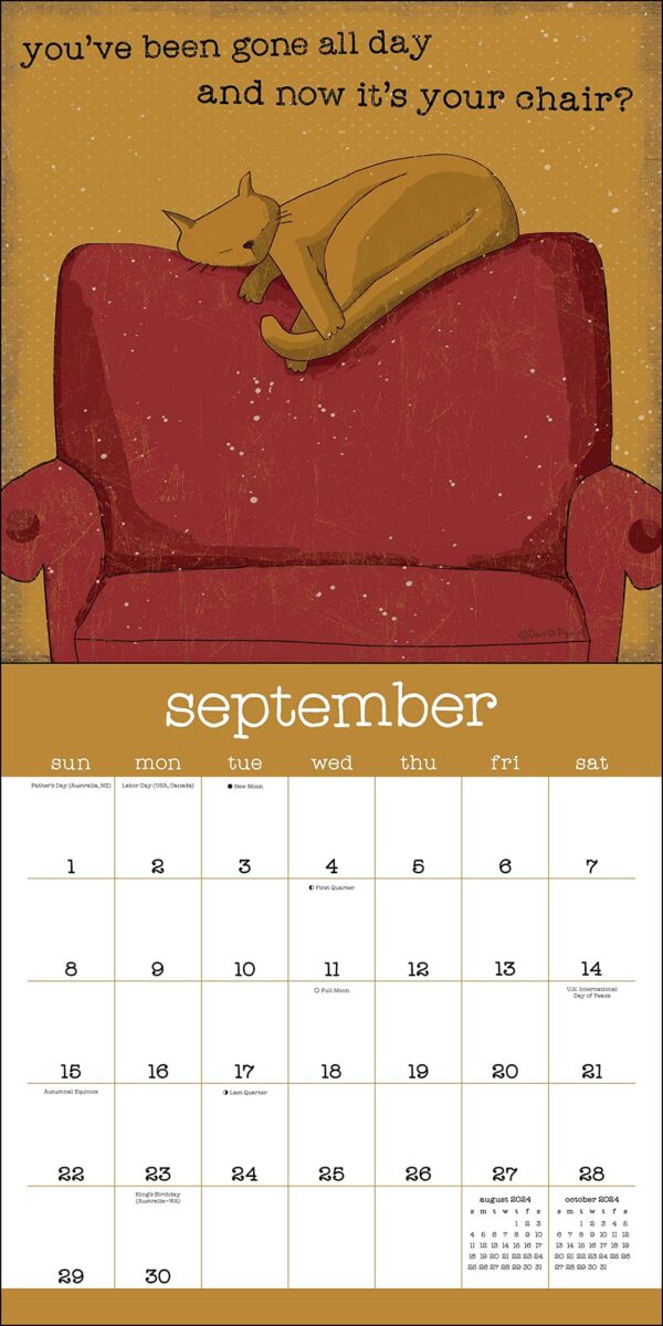 😸A Year of Snarky Cats 2024 Wall Calendar