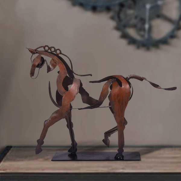 91a9cfcad7eb4e64b5ef3e8e9ac3c6ec 🔥Hot Sale🔥Handmade Metal Horse Sculpture
