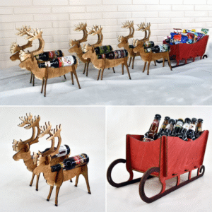 🦌🛷Deer And Sleigh Beer Holder - Perfect Christmas Gift