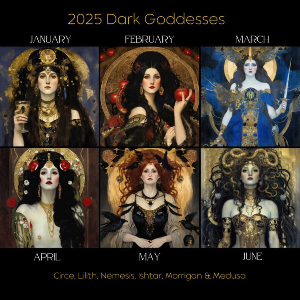 Dark Goddess 2025 Moon Phase Calendar