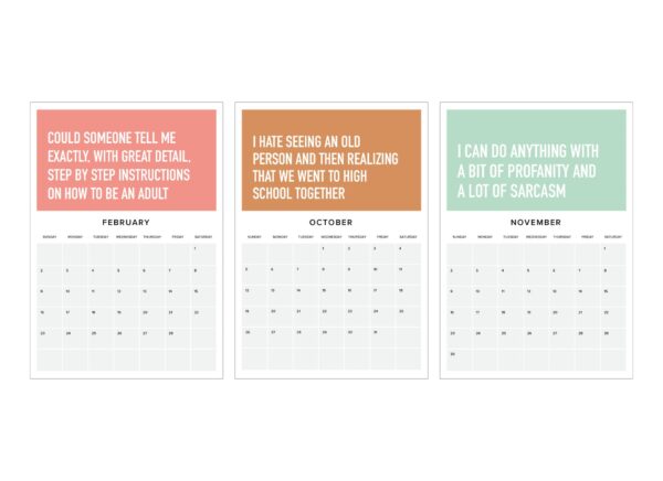 2025 CALENDAR ADULTING IS HARD