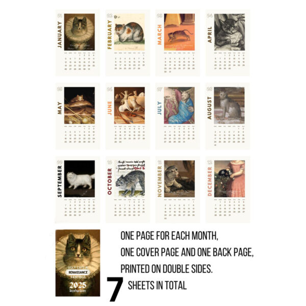 2025 Wall Hanging Calendar. Funny Art Novelty Gift