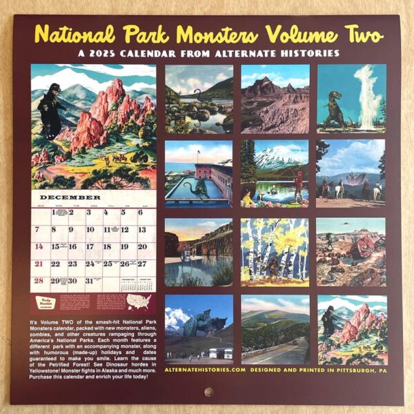 📅2025 National Park Monsters Calendar