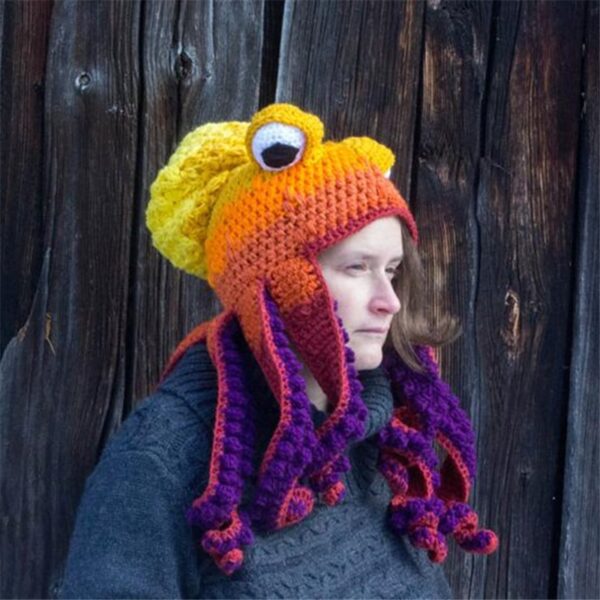 🐙Octopus Pattern Color Block Knitted Hat👒