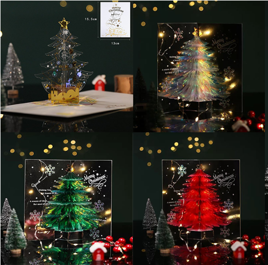 Last Day Hot Sale-40% OFF 🎄(4PCS/SET)Special 3D   Handmade Cards