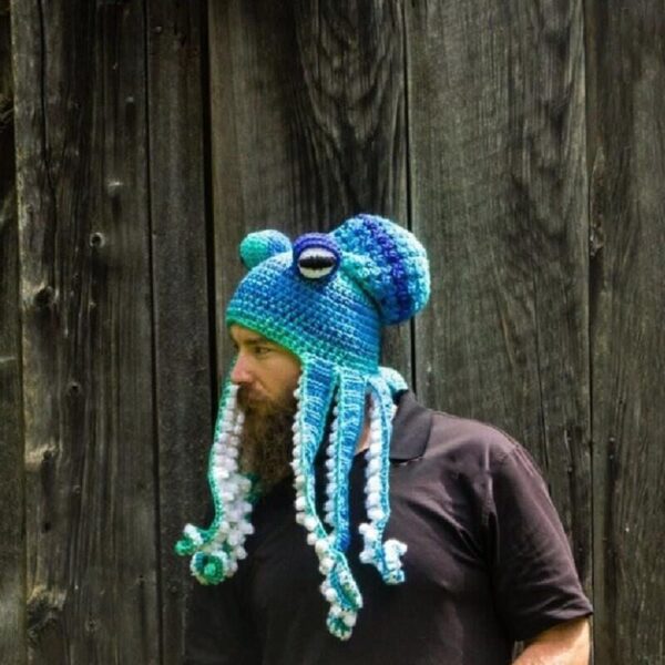 🐙Octopus Pattern Color Block Knitted Hat👒