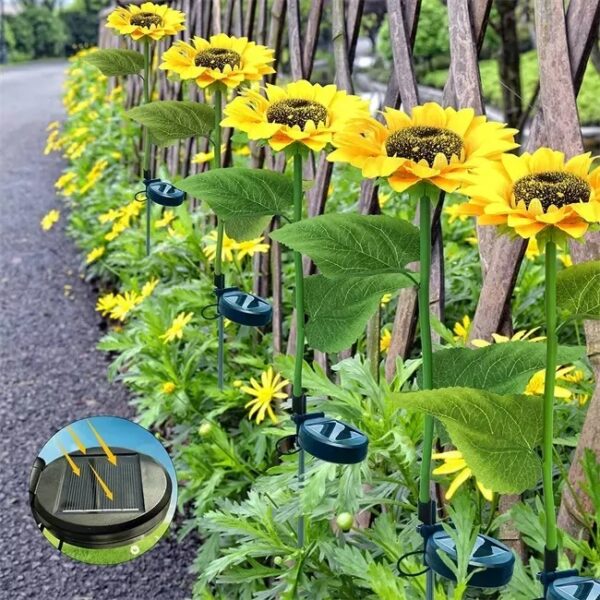 SOLAR SUNFLOWER OUTDOOR GARDEN LIGHT