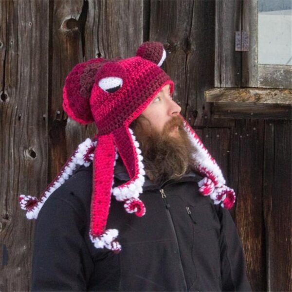 🐙Octopus Pattern Color Block Knitted Hat👒