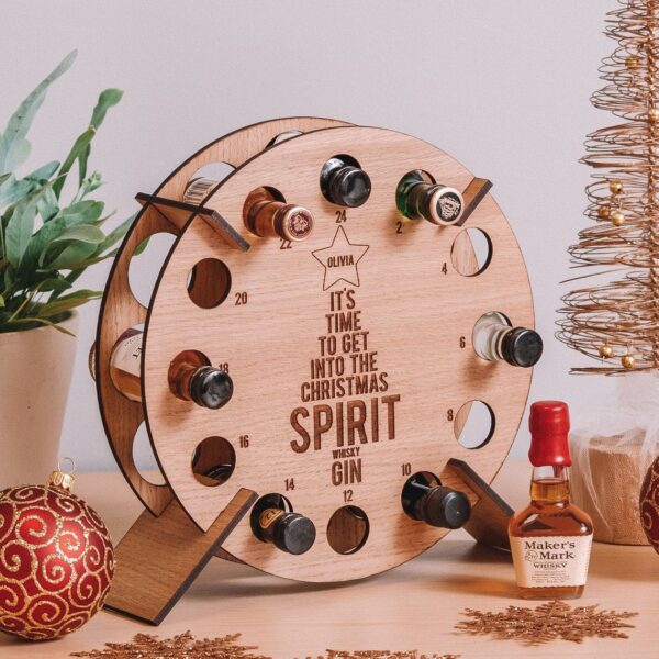 🎄CHRISTMAS Wooden Mini Tree Alcohol Advent Calendar holder