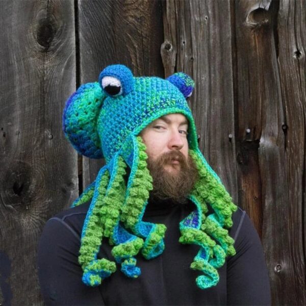 🐙Octopus Pattern Color Block Knitted Hat👒