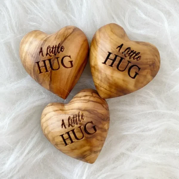 Pocket Hug Wooden Heart Token--Christmas gifts