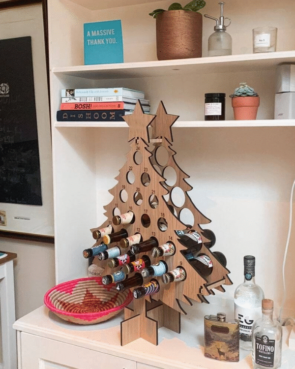 🎄CHRISTMAS Wooden Mini Tree Alcohol Advent Calendar holder