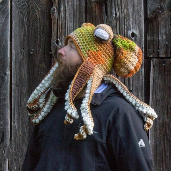 🐙Octopus Pattern Color Block Knitted Hat👒