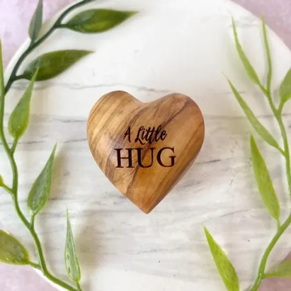 Pocket Hug Wooden Heart Token--Christmas gifts
