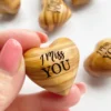 Pocket Hug Wooden Heart Token--Christmas gifts