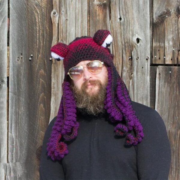 🐙Octopus Pattern Color Block Knitted Hat👒