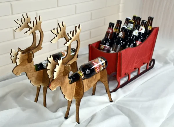 🦌🛷Deer And Sleigh Beer Holder - Perfect Christmas Gift